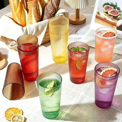 Plastic Drinking Glasses 8PCS, 19oz Reusable Kitchen Cups | Unbreakable - Image 3