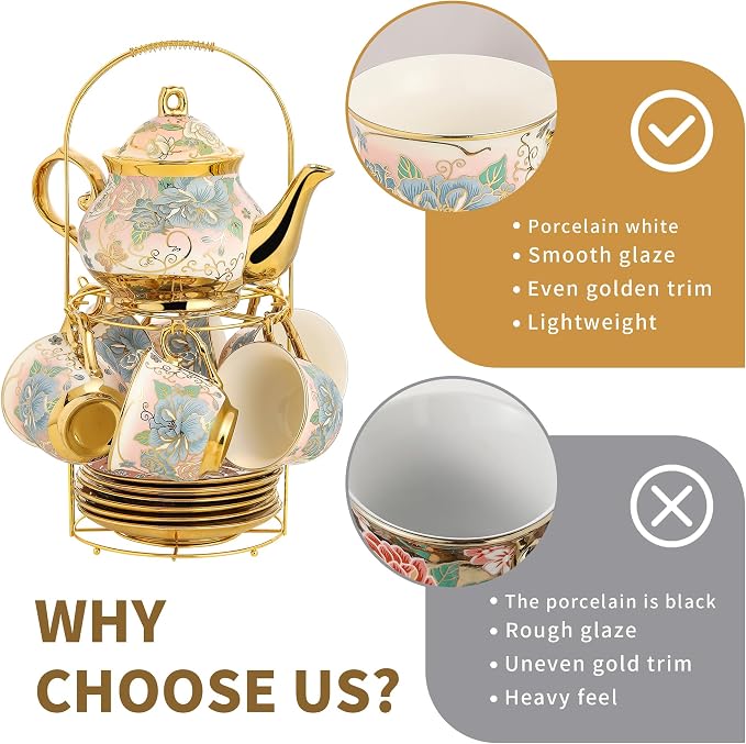 20 Pieces Porcelain Tea Set - Image 6