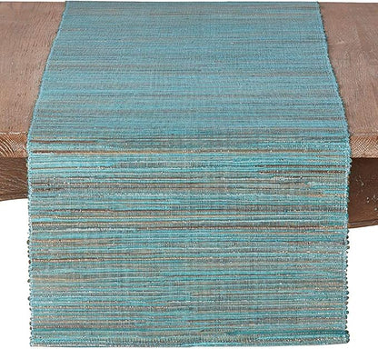 Saro Lifestyle Melaya Collection Shimmering Woven Nubby Table Runner by SaroLifestyle