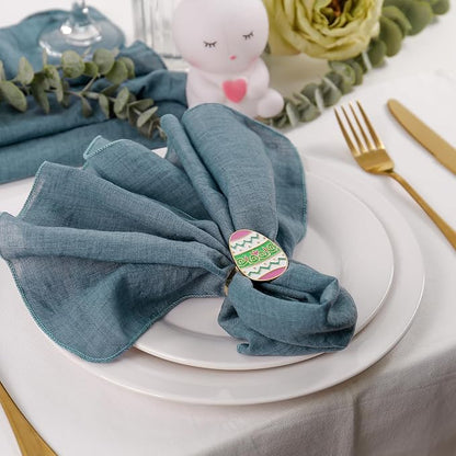 Easter Eggs Napkin Rings Set of 6, Alloy Napkin Holder Ring - Image 6