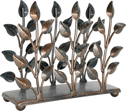 OwlGift Antique Metal Cooper Green Napkin Holder, Napkin Dispenser for Cocktail or Luncheon Napkins, Vertical Napkin Holders for Kitchen, tables, and Outdoor