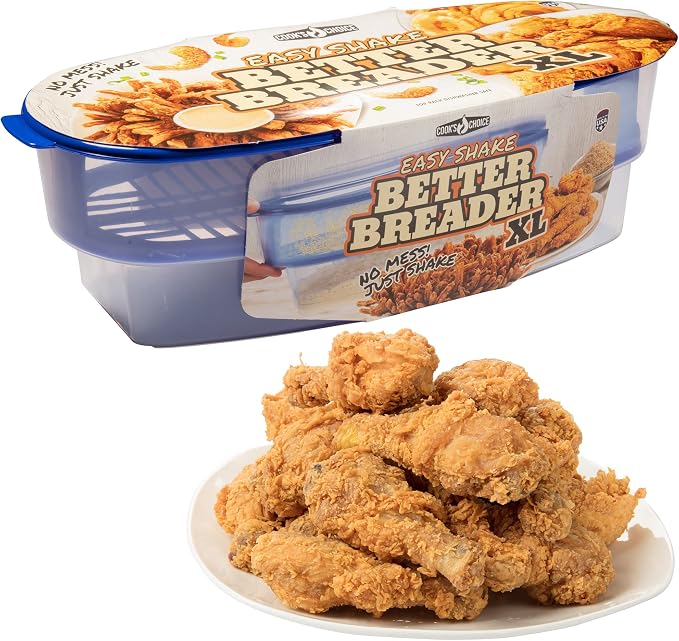 COOK'S CHOICE XL Original Better Breader Bowl 16" Mess-Free Breading Tray | by CooksChoice
