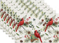 Red Cardinal Placemats Set of 6, Christmas Berry Bird Linen Place Mat Washable Stain Resistant Table Mats for Farmhouse Kitchen Dining Party Wedding Decor 12x18 Inch