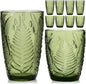 Green Drinking Glasses Set of 8 by QELVIO