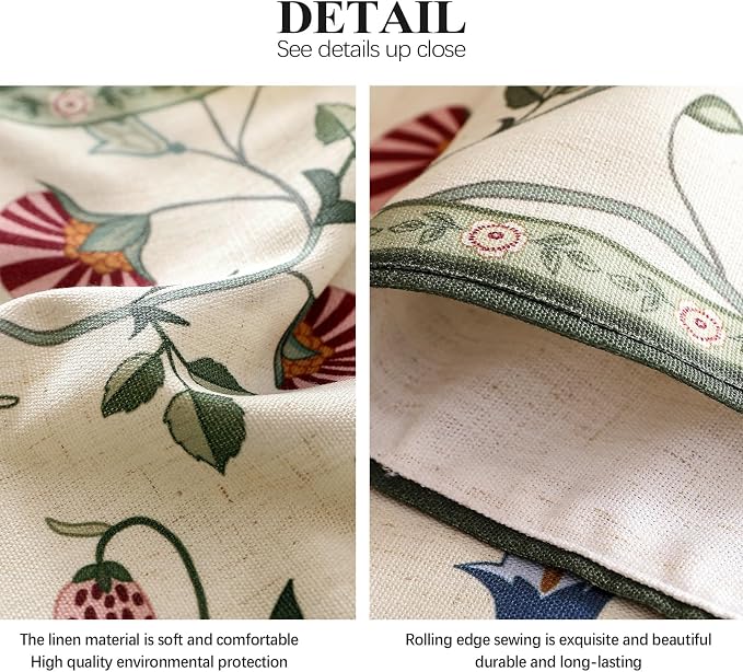 bilin gaier Designer French Linen Extra Long Table Runner, Floral Pattern - Image 6