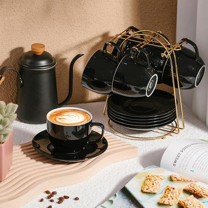 BTaT- Cappuccino Cups with Saucers 8 oz, Au Lait, Flat White, Dishwasher - Image 7