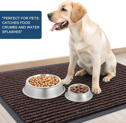 OLANLY Front Door Mat Indoor Outdoor Entrance, Waterproof Heavy Duty Doormat, Fade Resistant, Low Profile, Easy Clean Patio Porch Welcome Floor Mats for Entry, 47x30, Tan