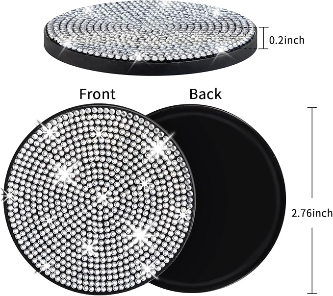 4 Pack Bling Car Coasters, Car Cup Holder Coaster, Rhinestone Coaster - Image 7