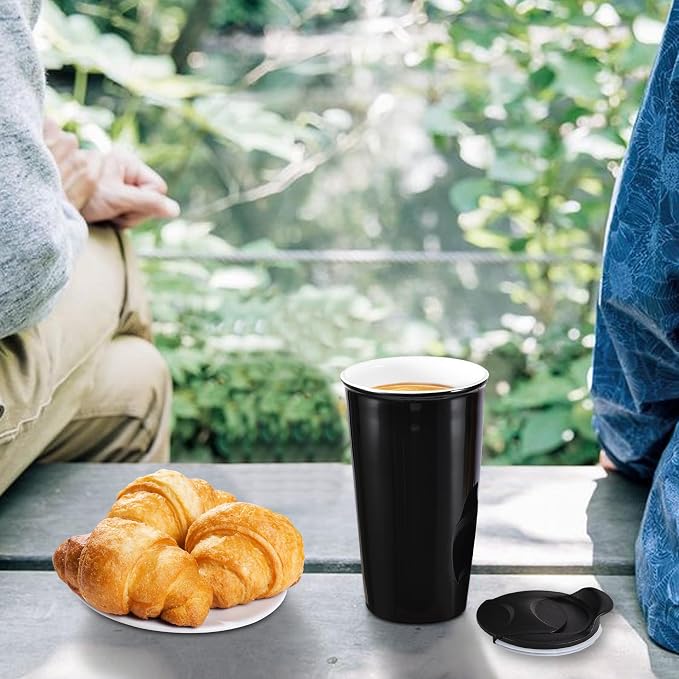 Ceramic Travel Mug, 12oz Unique To Go Coffee Mugs - Image 5