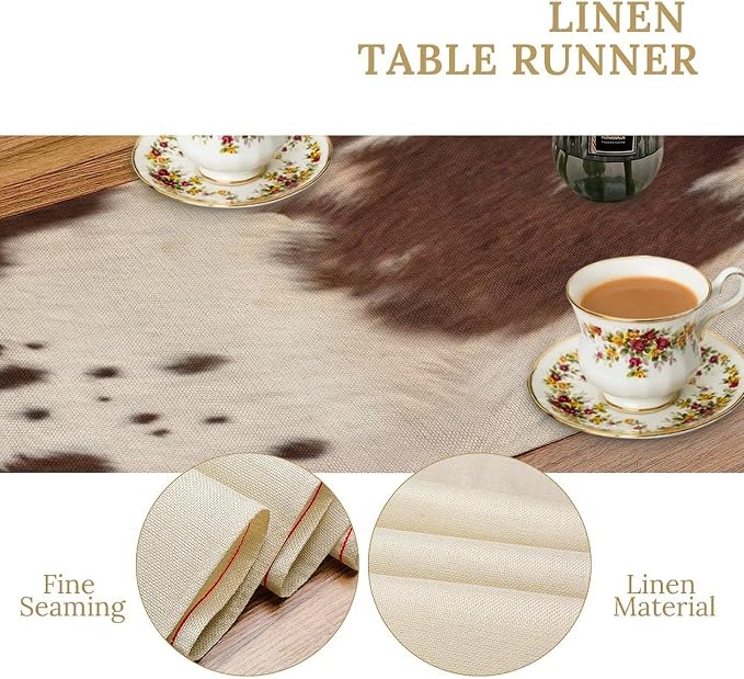 Cow Print Table Runner, 13x108 Inch - Image 5