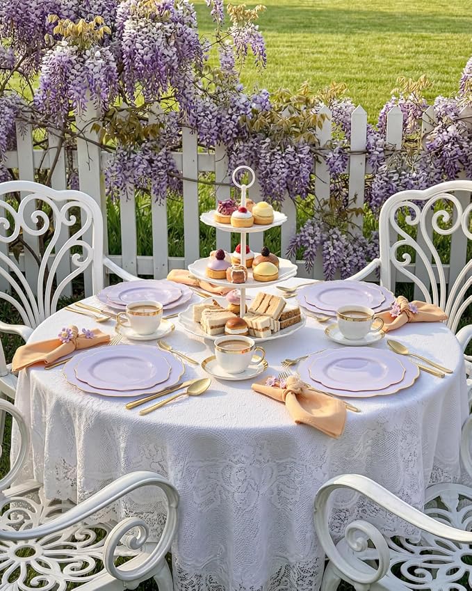 bUCLA 180PCS Purple Plastic Plates - Image 9