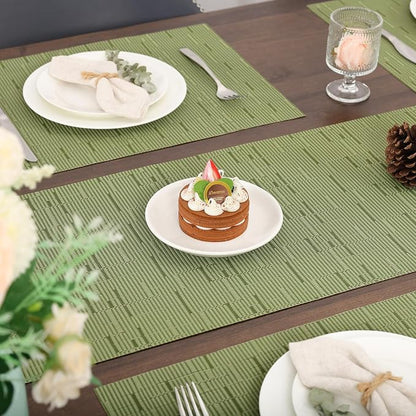Myir JUN Green Table Runner Home Decor Dining Table Runners | Vinyl Table - Image 3