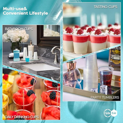 3oz Disposable Plastic Cups 500 Pack,Small Mouthwash Cups, Bulk Sample Tumblers for Home, School, Office, Parties, or Commercial Use