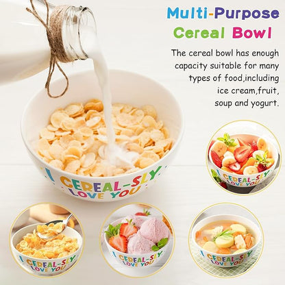 R HORSE Cereal Bowl and Spoon Set Colorful Funny Cereal Bowl - Image 4