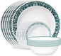 Corelle Vitrelle 18 Piece Glass Dinnerware Sets Service by Corelle