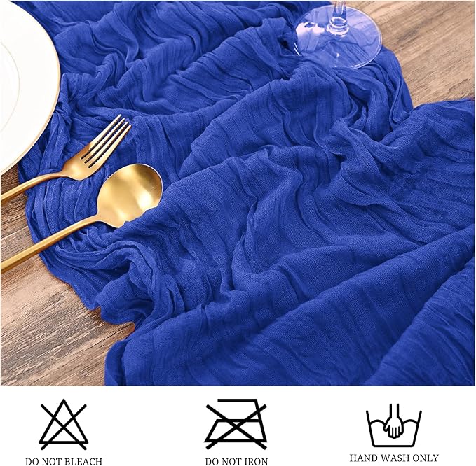 25 Pack Royal Blue Table Runners 17 x 108inch Cheesecloth Table Runner Boho - Image 3