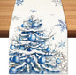 Winter Trees Ball Table Runner Frosty Roses Burlap Table Runners, Christmas by BEAUTYROMANCEFORYOURLIFE