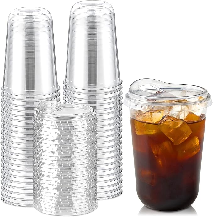 16 oz Clear Plastic Coffee Cups by Jycnolm