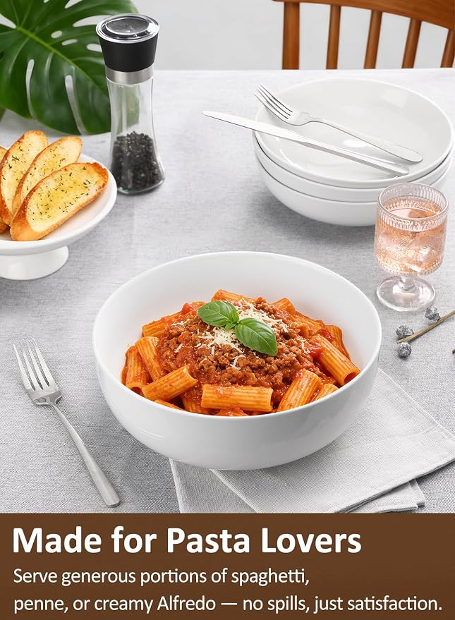 Pasta Serving Bowls 120 Ounce 9.7” Large Serving Bowls, Porcelain Salad Bowls - Image 5