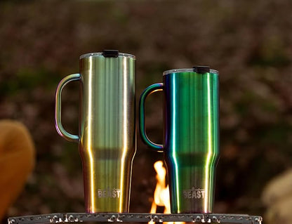 Beast 42 oz Tumbler with Handle Stainless Steel Vacuum Insulated Coffee Ice Cup Double Wall Travel Flask (Rainbow)