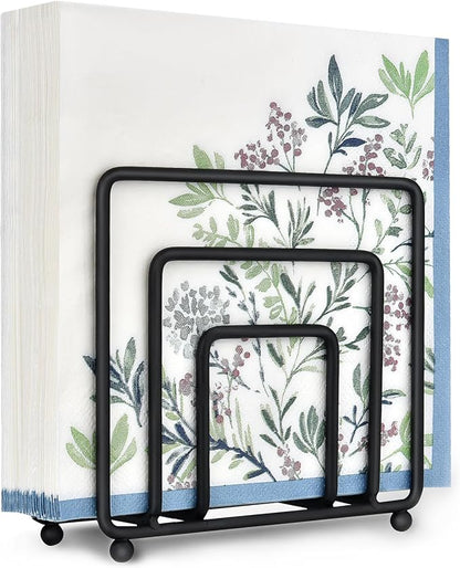 Napkin Holder for Table, Modern Metal Black Napkin Holders for Kitchen Dining by LAIHIFA