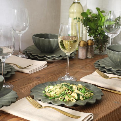 Gibson Elite Bistro Fleur Plates and Bowls Sets, 12-Piece Stoneware Dinnerware - Image 3