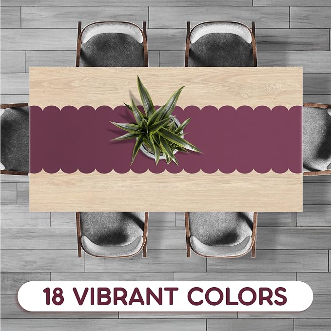 Burgundy Scallop Table Runner, Disposable Plastic, 5 Pack - Image 4