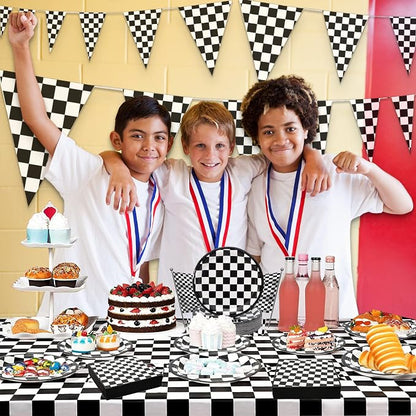 180Pcs Race Car Party Supplies Paper Plates and Napkins Serve 60 | Disposable - Image 5