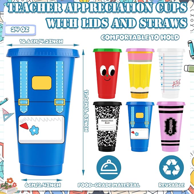 LemonRoad 24 Pcs Back to School Teacher Cups - Image 2