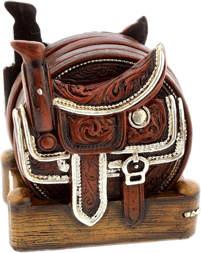 The Bridge Collection Western Saddle Coaster Set - Image 4