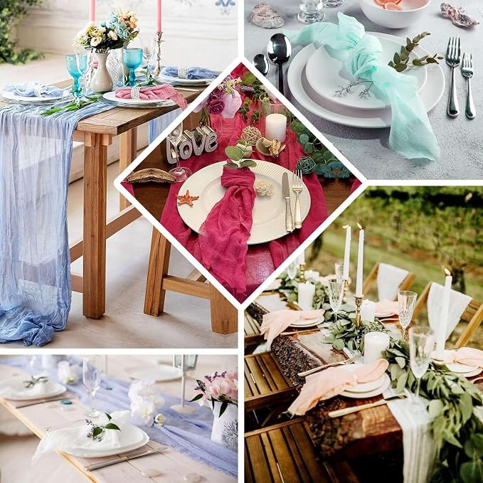 Efavormart 5 Pack 24"x19" Purple Matte Gauze Cheesecloth Napkins, Regal Cotton - Image 4