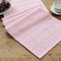 Linen Checked Farmhouse Table Runner, 13x60 Inches Pink | Raised Grid Design by ZEEMARTONLINE