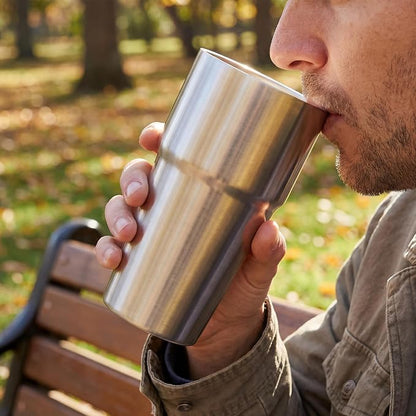 MEWAY 16oz Tumbler Double Wall Vacuum Insulated Travel Mug Bulk, Stainless - Image 7