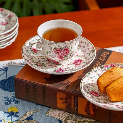 Agyiuns tea cups and saucers ceramic coffee mug 6oz - Image 4