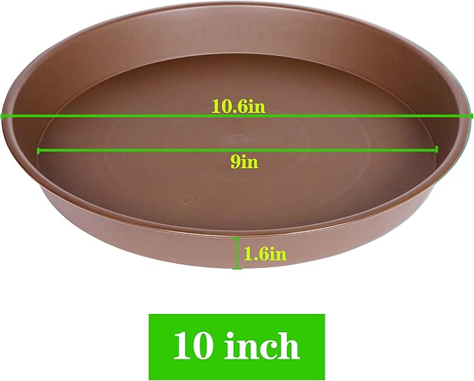 2 Pack of 10 inch Plant Saucer Gray, Heavy Duty Plastic Plant Saucer 10 inch - Image 2