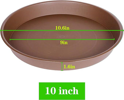 2 Pack of 10 inch Plant Saucer Gray, Heavy Duty Plastic Plant Saucer 10 inch - Image 2