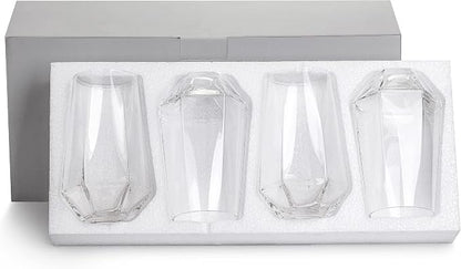 Hexagon Drinking Glasses Set of 4, Large Beer Mugs - Image 4