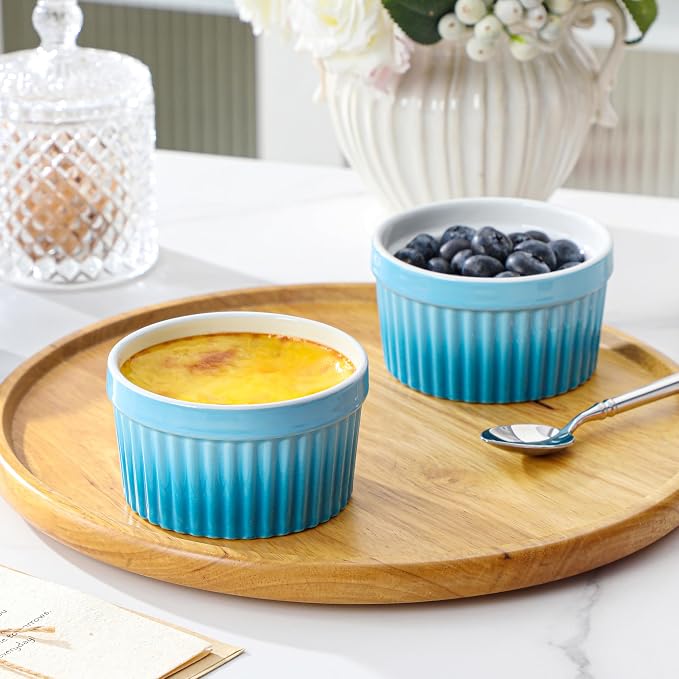 MALACASA Ramekins 8 oz Oven Safe, Large Ceramic Souffle Dishes - Image 7