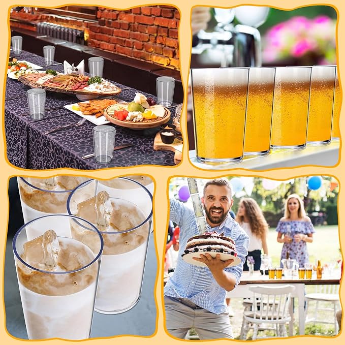 Meanplan 48 Pack Plastic Reusable Drinking Glasses Restaurant Grade 8 oz - Image 7