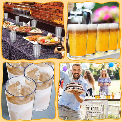 Meanplan 48 Pack Plastic Reusable Drinking Glasses Restaurant Grade 8 oz - Image 7