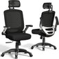 GABRYLLY Ergonomic Office Chair, High Back Home Desk Chair with Flip-Up Arms, 3D Headrest, Thick Sponge Sea &90-120° Recline, Big and Tall Mesh Executive Chairs for Man Woman, Midnight-Cloud