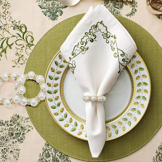 100Pcs Gold Disposable Napkin Rings Imitation Pearl Ring Napkin Holder Delicate - Image 7