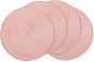 AHHFSMEI Round Braided Placemats 15 Inch Round Table Mats for Dining Tables Natural Woven Heat Resistant Place mats Set of 4 (Pink,4)