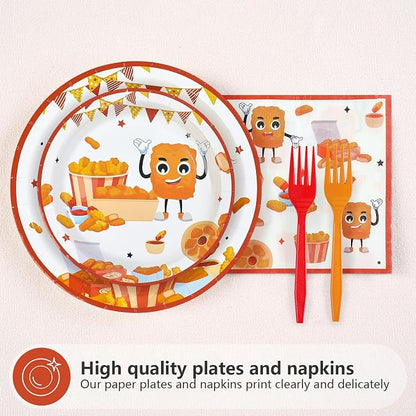 96 Pcs Chicken Nugget Themed Party Decorations, Serves 24 | Chicken Nugget - Image 2