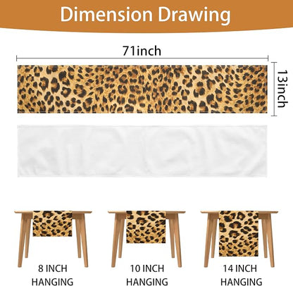 Linen Leopard Print Table Runner 13x71 Inch Farmhouse Western Leopard Decor - Image 7