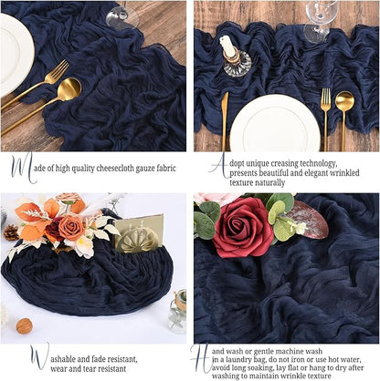 15 Pack Navy Blue Table Runners 17 x 108inch Cheesecloth Table Runner Boho - Image 4