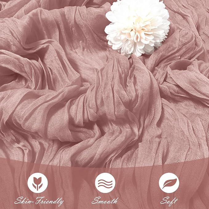 30 Pack Dusty Pink Cheesecloth Table Runner 17 x 108 inch Cheese Cloth Table - Image 5