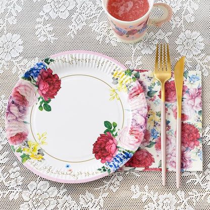 Talking Tables Afternoon Tea Vintage Floral Paper Plates Pack of 24 Truly - Image 4
