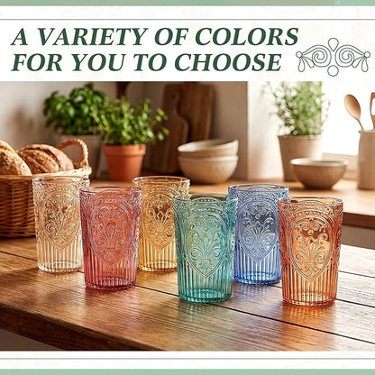 48 Pcs 16 oz Plastic Vintage Drinking Glasses Stemless Ribbed Highball Glasses - Image 4
