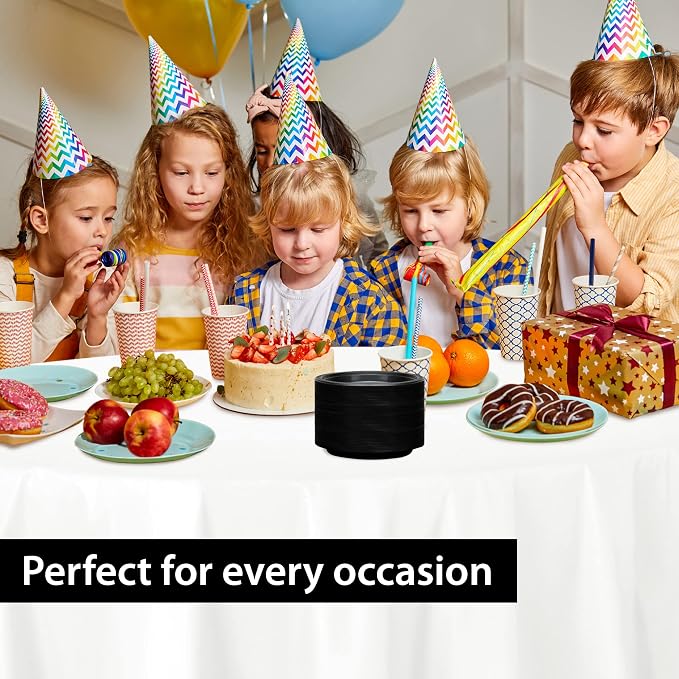 Hanna K. Signature Black Plastic Plates 7 Inch 600 Count – Heavy Duty - Image 5